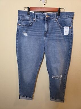 Levi's Women's Boyfriend  Blue Distressed Ankle Length Jeans NWT S12